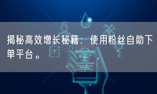 揭秘高效增长秘籍：使用粉丝自助下单平台。