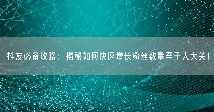 抖友必备攻略：揭秘如何快速增长粉丝数量至