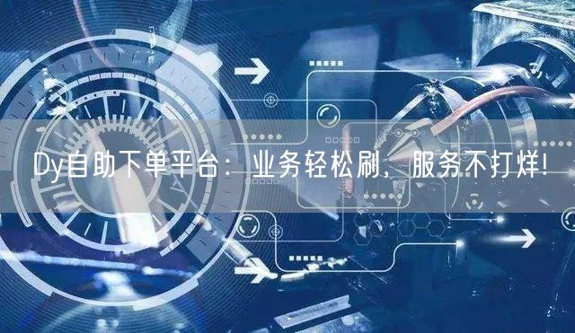 Dy自助下单平台：业务轻松刷，服务不打烊