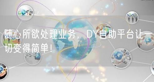 随心所欲处理业务，DY自助平台让一切变得
