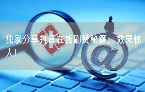独家分享抖音在线刷赞秘籍，效果惊人！