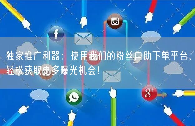独家推广利器：使用我们的粉丝自助下单平台，轻松获取更多曝光机
