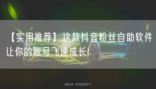 【实用推荐】这款抖音粉丝自助软件让你的账