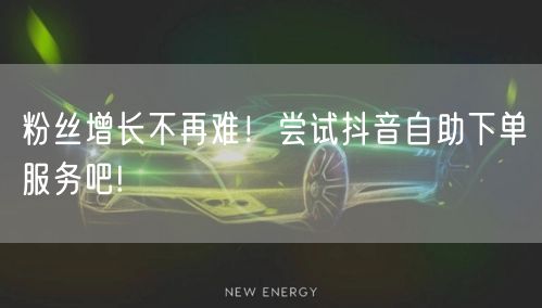 粉丝增长不再难！尝试抖音自助下单服务吧!