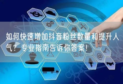 如何快速增加抖音粉丝数量和提升人气？专业