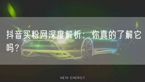 抖音买粉网深度解析：你真的了解它吗？