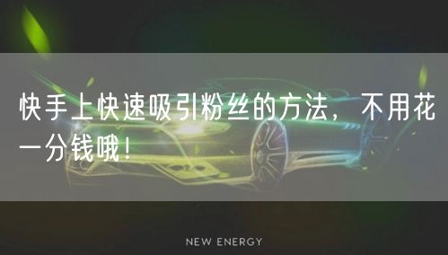 快手上快速吸引粉丝的方法，不用花一分钱哦！