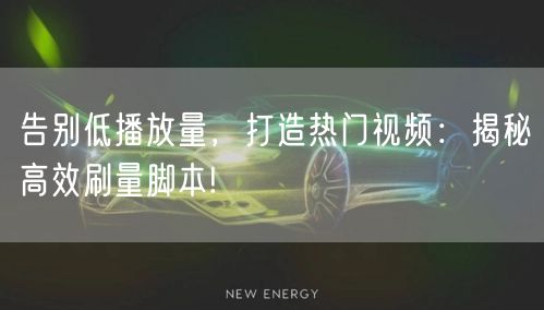 告别低播放量，打造热门视频：揭秘高效刷量脚本!
