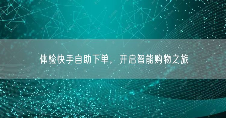体验快手自助下单，开启智能购物之旅