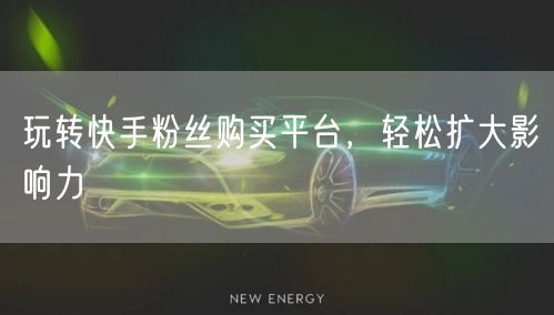 玩转快手粉丝购买平台，轻松扩大影响力