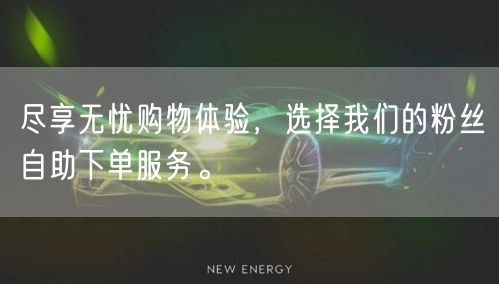 尽享无忧购物体验，选择我们的粉丝自助下单服务。