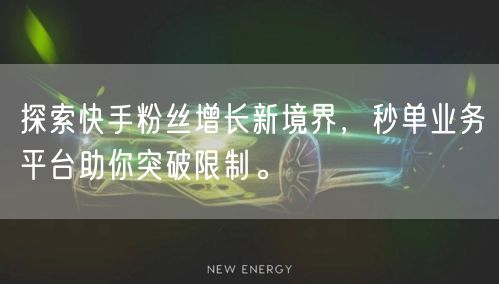 探索快手粉丝增长新境界，秒单业务平台助你