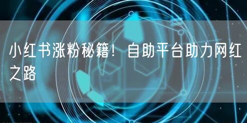 小红书涨粉秘籍！自助平台助力网红之路