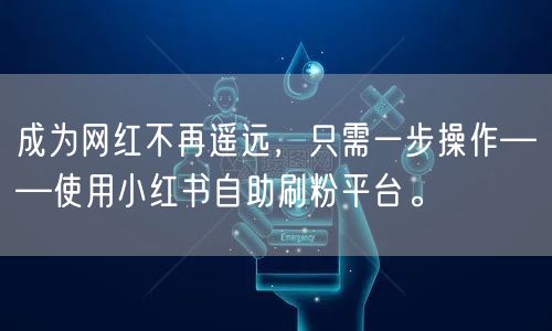 成为网红不再遥远，只需一步操作——使用小红书自助刷粉平台。