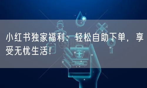 小红书独家福利：轻松自助下单，享受无忧生