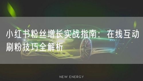 小红书粉丝增长实战指南：在线互动刷粉技巧