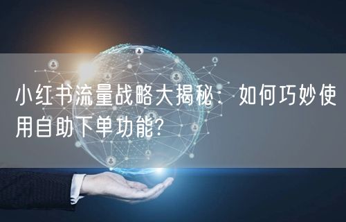 小红书流量战略大揭秘：如何巧妙使用自助下单功能?