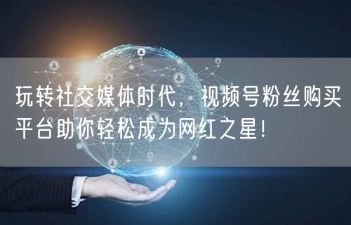 玩转社交媒体时代，视频号粉丝购买平台助你轻松成为网红之星！