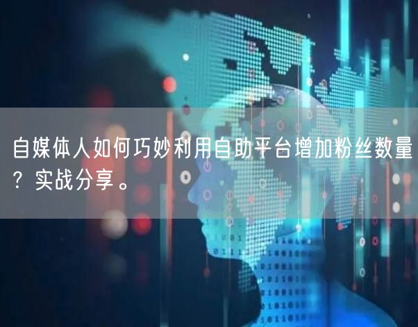 自媒体人如何巧妙利用自助平台增加粉丝数量？实战分享。