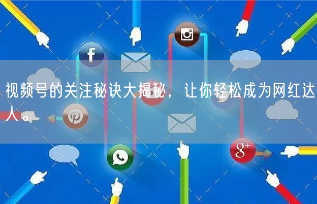 视频号的关注秘诀大揭秘，让你轻松成为网红达人。
