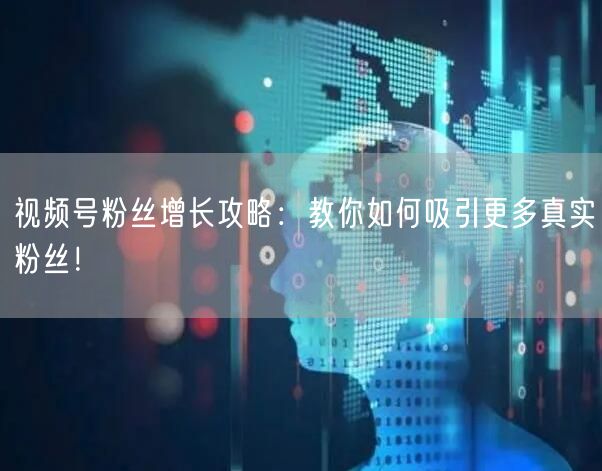 视频号粉丝增长攻略：教你如何吸引更多真实粉丝！
