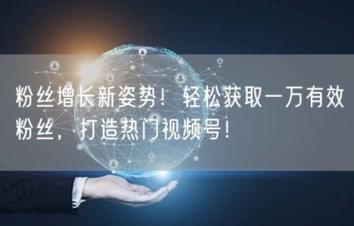 粉丝增长新姿势！轻松获取一万有效粉丝，打造热门视频号！