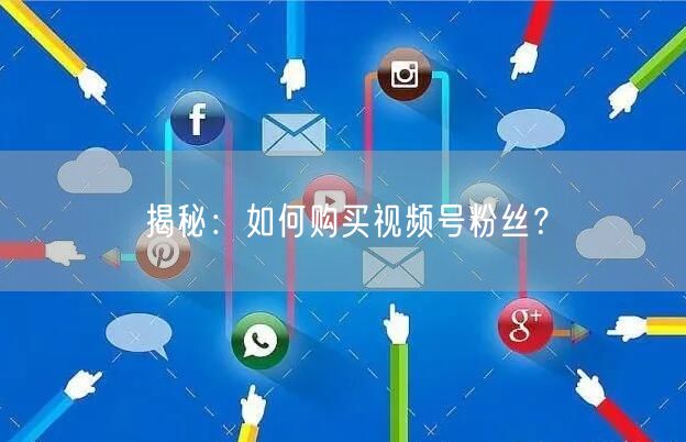 揭秘：如何购买视频号粉丝？