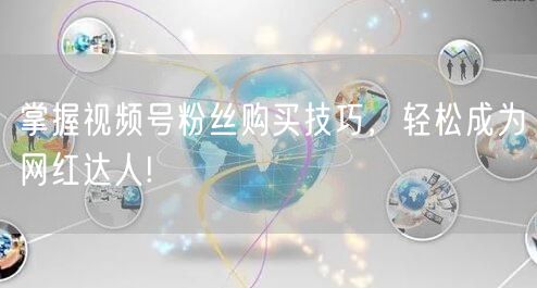 掌握视频号粉丝购买技巧，轻松成为网红达人!
