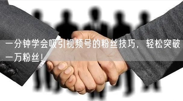 一分钟学会吸引视频号的粉丝技巧，轻松突破一万粉丝！