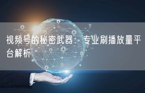视频号的秘密武器：专业刷播放量平台解析