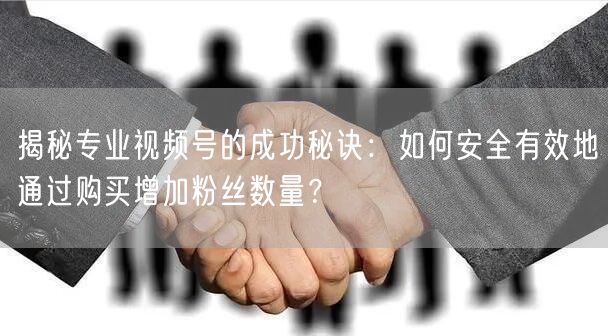 揭秘专业视频号的成功秘诀：如何安全有效地通过购买增加粉丝数量？