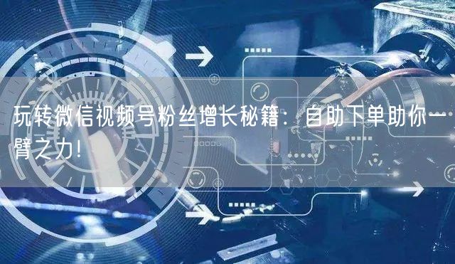玩转微信视频号粉丝增长秘籍：自助下单助你