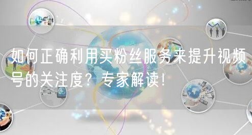 如何正确利用买粉丝服务来提升视频号的关注